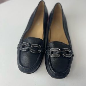 Coach moccasin heel leather loafers sz 7